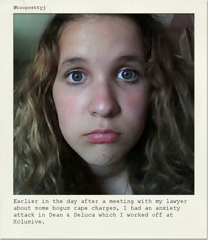 Earlier in the day after a meeting with my lawyer about some bogus rape charges, I had an anxiety attack in Dean & Deluca which I worked off at Xclusive.
