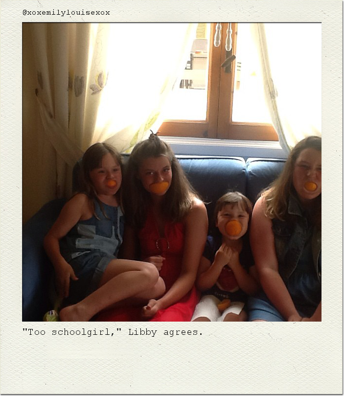 "Too schoolgirl," Libby agrees.