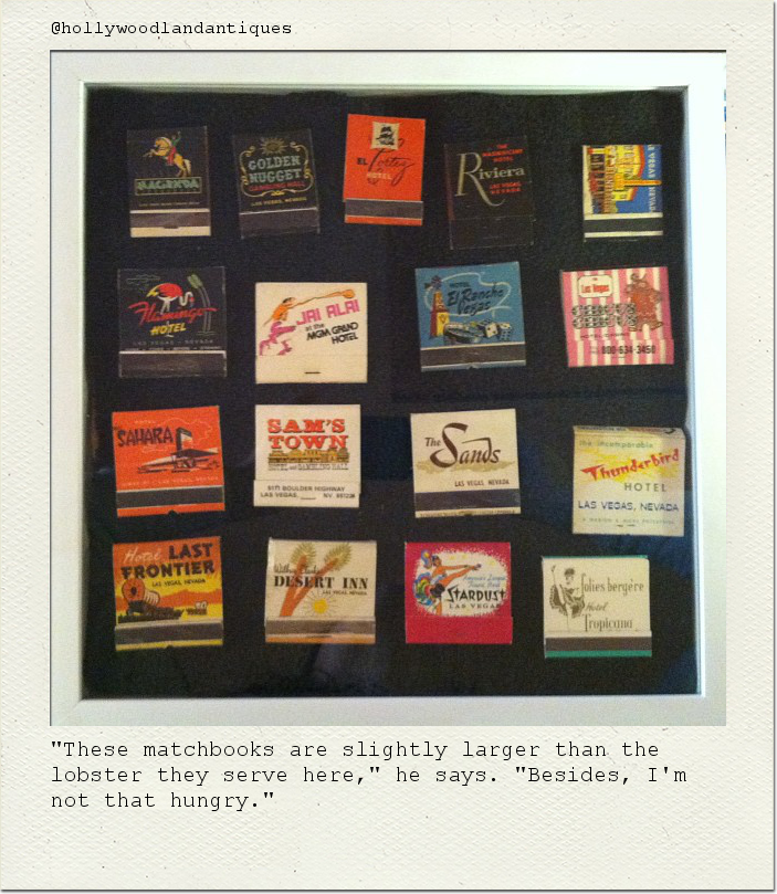 "These matchbooks are slightly larger than the lobster they serve here," he says. "Besides, I'm not that hungry."
