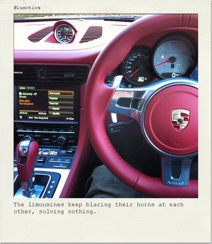 The limousines keep blaring their horns at each other, solving nothing.