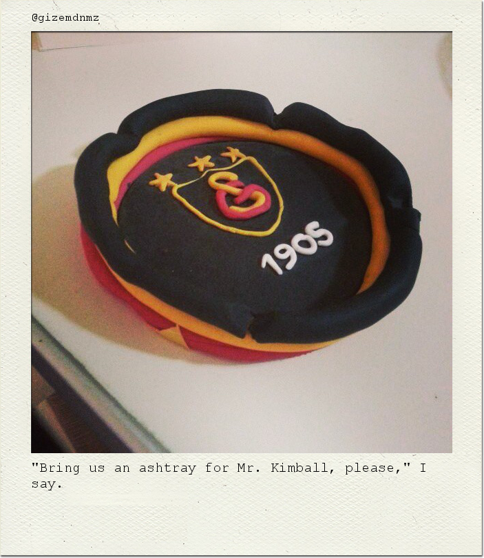 "Bring us an ashtray for Mr. Kimball, please," I say.