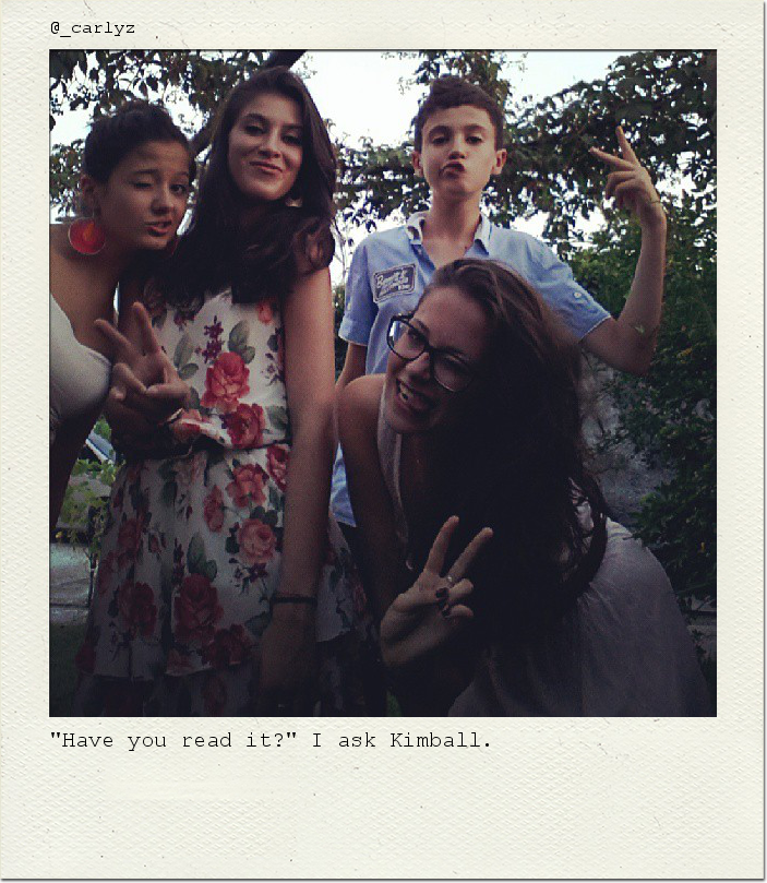 "Have you read it?" I ask Kimball.