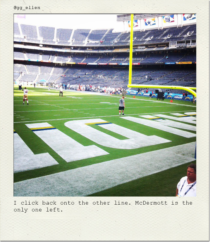 I click back onto the other line. McDermott is the only one left.