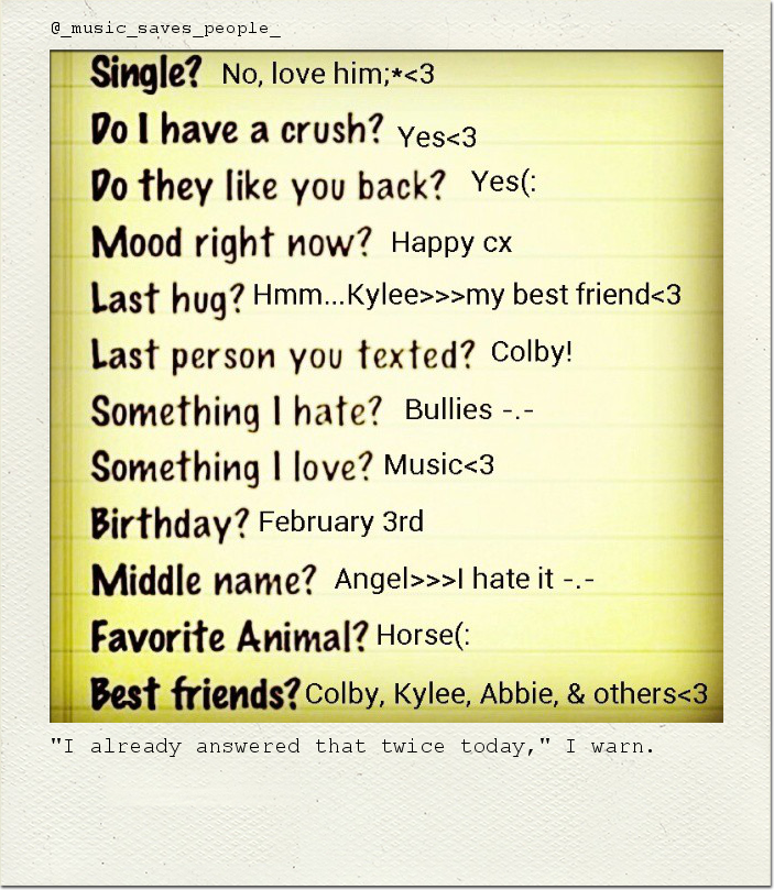 "I already answered that twice today," I warn.