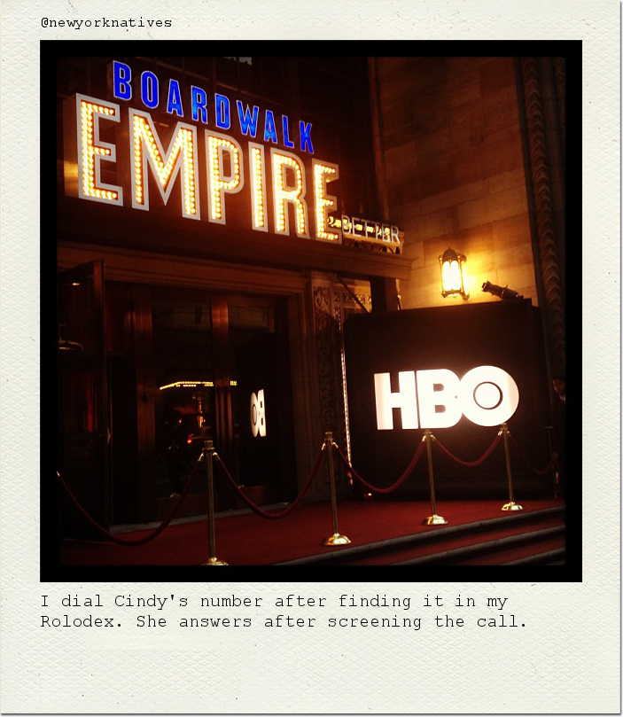 I dial Cindy's number after finding it in my Rolodex. She answers after screening the call.