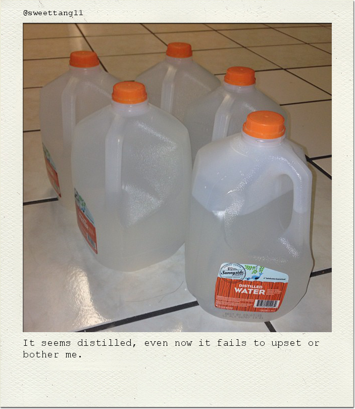 It seems distilled, even now it fails to upset or bother me.