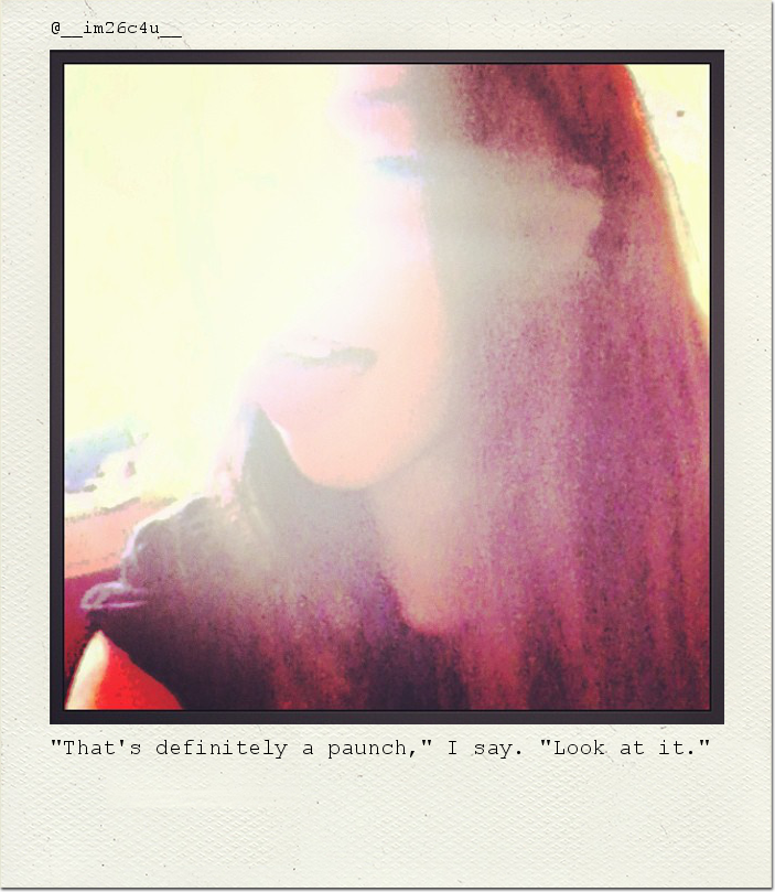 "That's definitely a paunch," I say. "Look at it."
