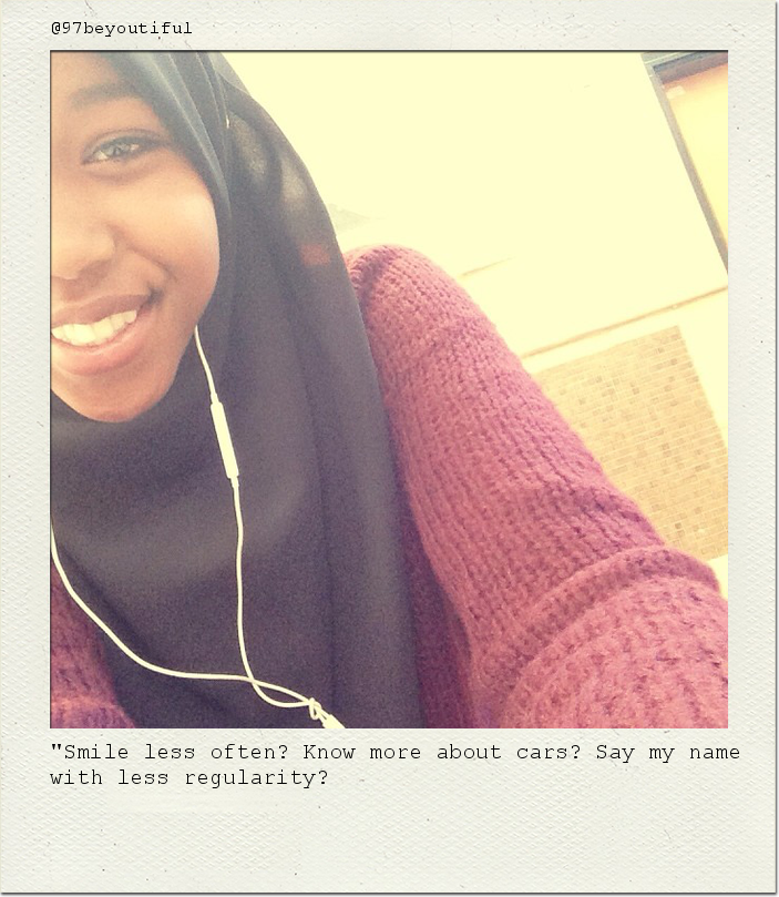 "Smile less often? Know more about cars? Say my name with less regularity?