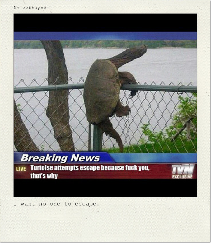 I want no one to escape.