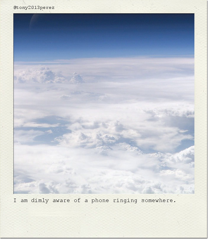 I am dimly aware of a phone ringing somewhere.