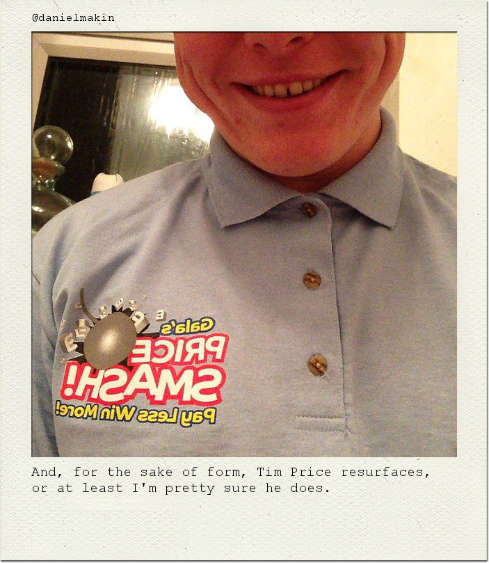 And, for the sake of form, Tim Price resurfaces, or at least I'm pretty sure he does.