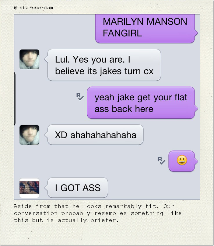 Aside from that he looks remarkably fit. Our conversation probably resembles something like this but is actually briefer.