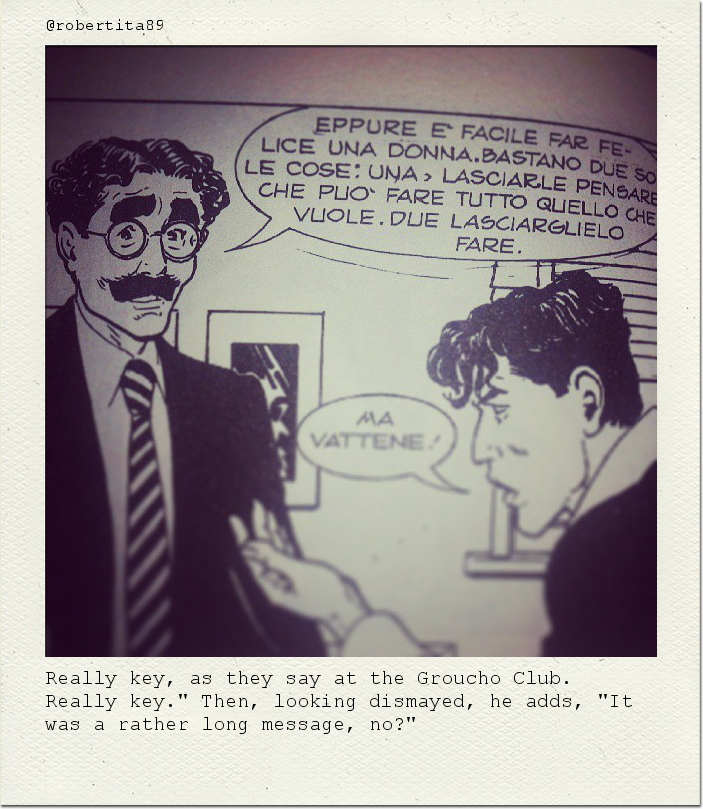 Really key, as they say at the Groucho Club. Really key." Then, looking dismayed, he adds, "It was a rather long message, no?"