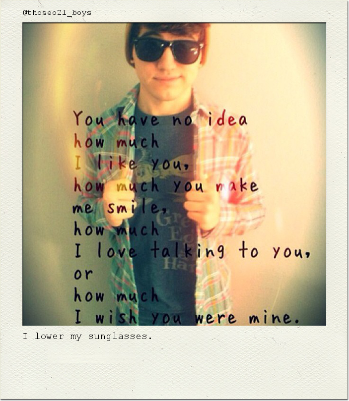 I lower my sunglasses.